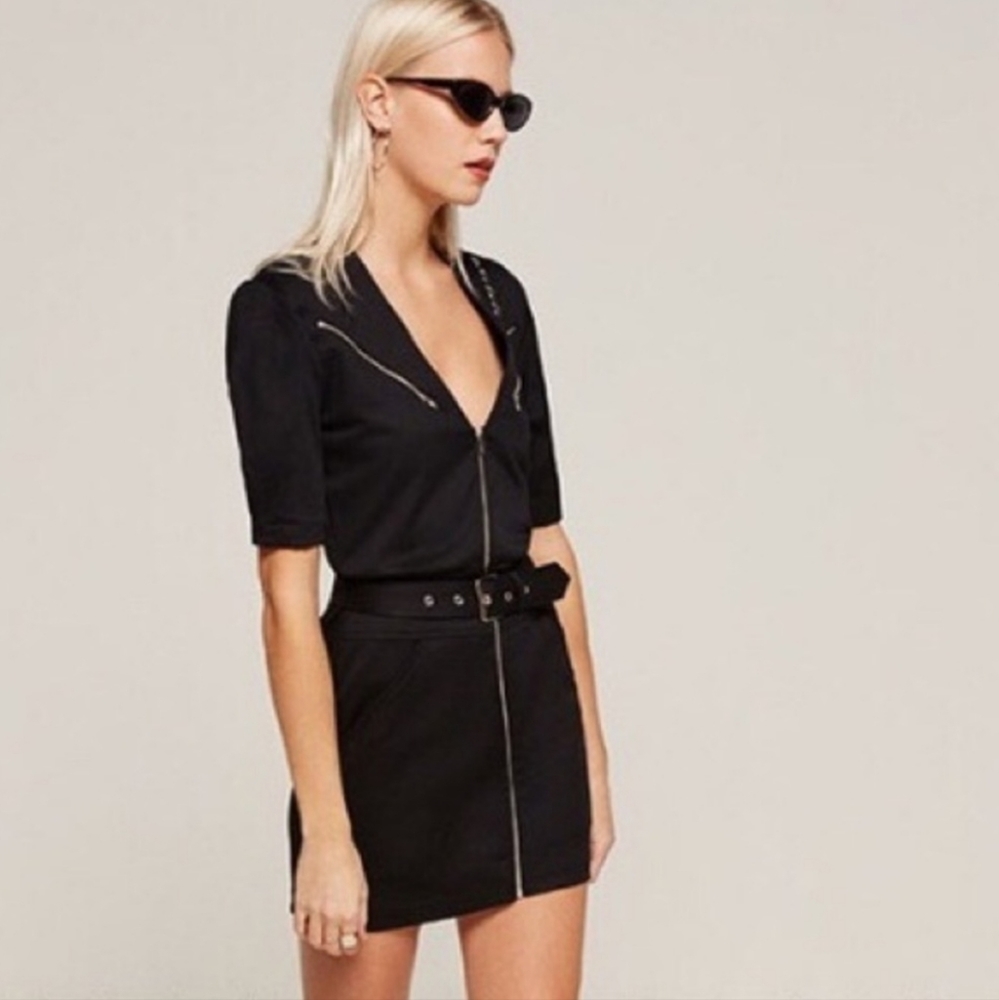Reformation black mini dress